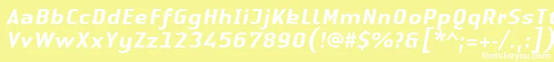 LinotypeAuthenticSansMediumitalic Font – White Fonts on Yellow Background