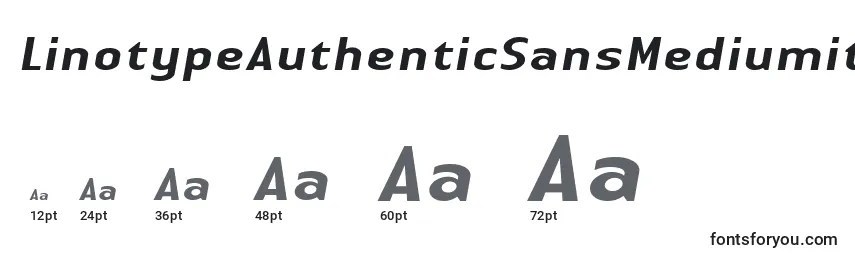 Размеры шрифта LinotypeAuthenticSansMediumitalic
