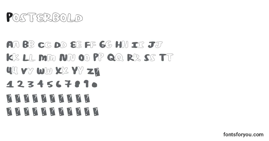 Czcionka Posterbold – alfabet, cyfry, specjalne znaki