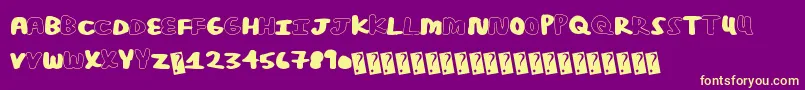 フォントPosterbold – 紫の背景に黄色のフォント