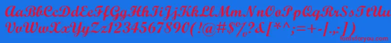 ScriptMtBold Font – Red Fonts on Blue Background