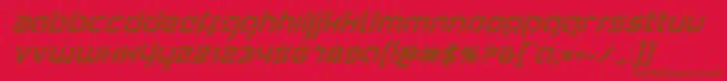 Youngerbloodboldsuperital-Schriftart – Braune Schriften auf rotem Hintergrund