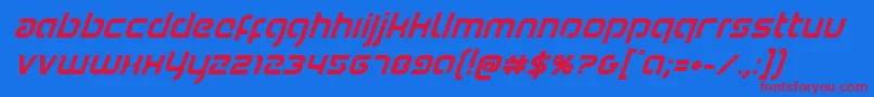 Youngerbloodboldsuperital Font – Red Fonts on Blue Background