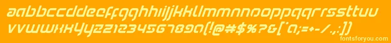Youngerbloodboldsuperital Font – Yellow Fonts on Orange Background