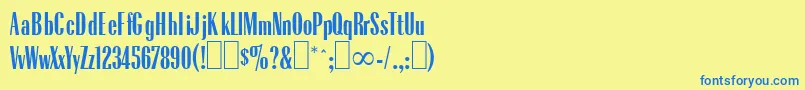 R650DecoRegular Font – Blue Fonts on Yellow Background