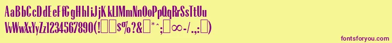 R650DecoRegular Font – Purple Fonts on Yellow Background
