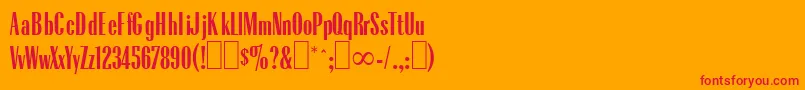 R650DecoRegular Font – Red Fonts on Orange Background