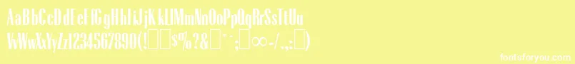 Czcionka R650DecoRegular – białe czcionki na żółtym tle
