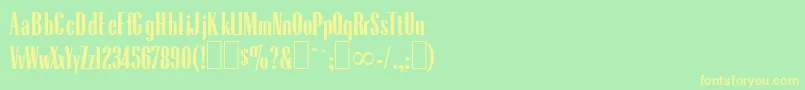 Шрифт R650DecoRegular – жёлтые шрифты на зелёном фоне