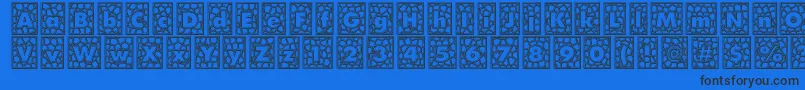 QuintusLeadedglass Font – Black Fonts on Blue Background
