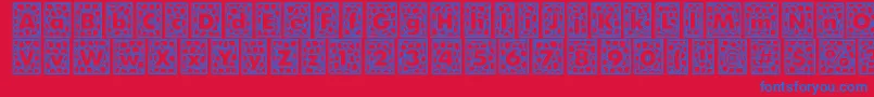QuintusLeadedglass Font – Blue Fonts on Red Background