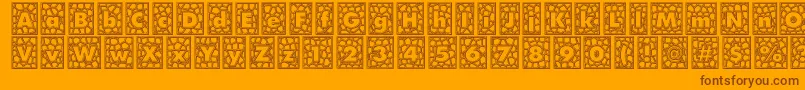 QuintusLeadedglass Font – Brown Fonts on Orange Background
