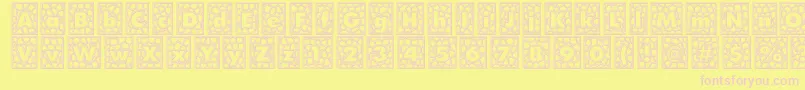 QuintusLeadedglass Font – Pink Fonts on Yellow Background