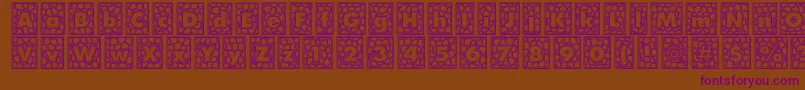 QuintusLeadedglass Font – Purple Fonts on Brown Background