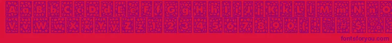 QuintusLeadedglass Font – Purple Fonts on Red Background