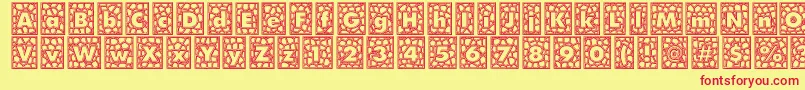 QuintusLeadedglass Font – Red Fonts on Yellow Background