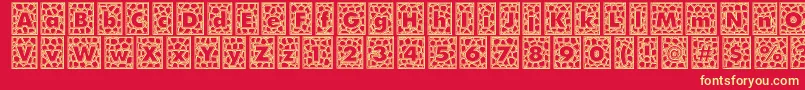 QuintusLeadedglass Font – Yellow Fonts on Red Background