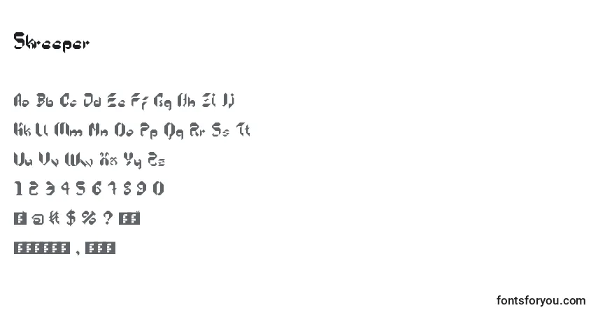 Шрифт 5kreeper – алфавит, цифры, специальные символы