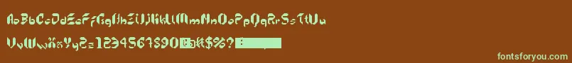 5kreeper-Schriftart – Grüne Schriften auf braunem Hintergrund