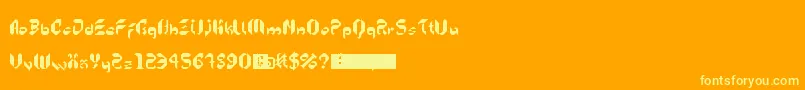 5kreeper-Schriftart – Gelbe Schriften auf orangefarbenem Hintergrund
