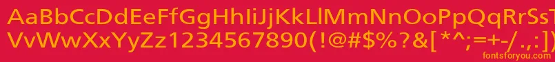 フォントBudboyerextNor – 赤い背景にオレンジの文字