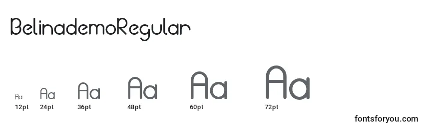 Размеры шрифта BelinademoRegular (104575)