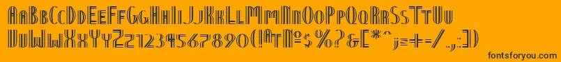 Шрифт NineteenTenVienna – чёрные шрифты на оранжевом фоне