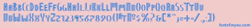 NineteenTenVienna-fontti – siniset fontit vaaleanpunaisella taustalla