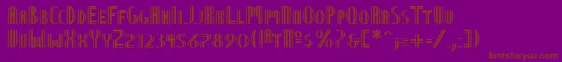 フォントNineteenTenVienna – 紫色の背景に茶色のフォント