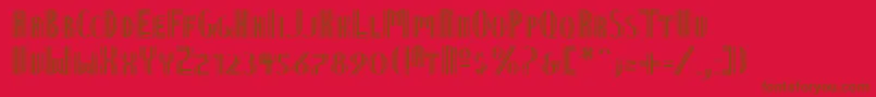 フォントNineteenTenVienna – 赤い背景に茶色の文字