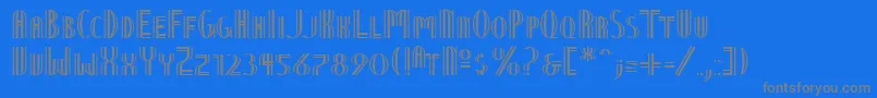 フォントNineteenTenVienna – 青い背景に灰色の文字