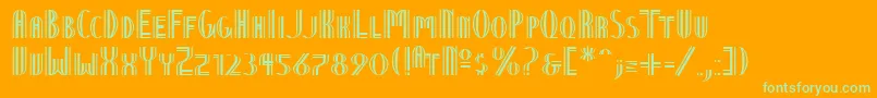 Шрифт NineteenTenVienna – зелёные шрифты на оранжевом фоне
