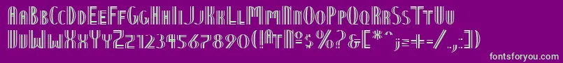 Шрифт NineteenTenVienna – зелёные шрифты на фиолетовом фоне
