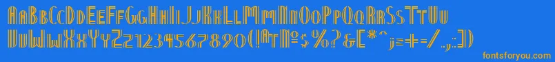 Шрифт NineteenTenVienna – оранжевые шрифты на синем фоне