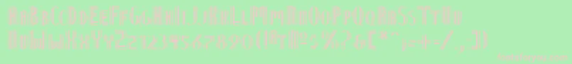 NineteenTenVienna-fontti – vaaleanpunaiset fontit vihreällä taustalla