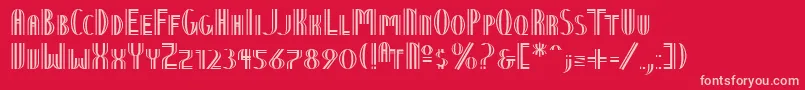 NineteenTenVienna-fontti – vaaleanpunaiset fontit punaisella taustalla