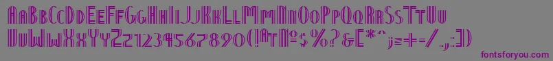 Шрифт NineteenTenVienna – фиолетовые шрифты на сером фоне
