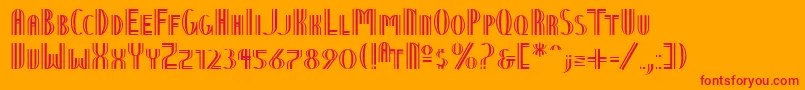 NineteenTenVienna Font – Red Fonts on Orange Background