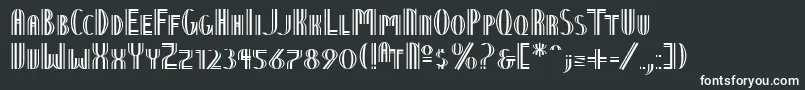 NineteenTenVienna-fontti – valkoiset fontit mustalla taustalla