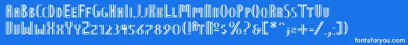 Шрифт NineteenTenVienna – белые шрифты на синем фоне