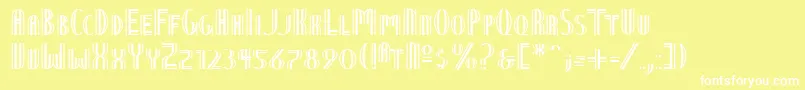 Шрифт NineteenTenVienna – белые шрифты на жёлтом фоне