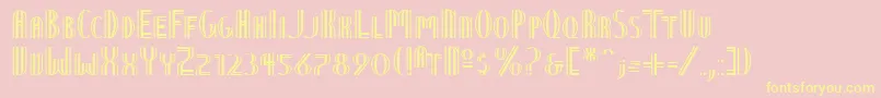 NineteenTenVienna-fontti – keltaiset fontit vaaleanpunaisella taustalla