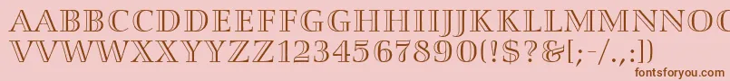 SmaragdAlternate Font – Brown Fonts on Pink Background