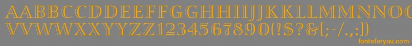 SmaragdAlternate-Schriftart – Orangefarbene Schriften auf grauem Hintergrund