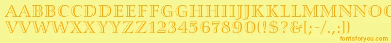 SmaragdAlternate Font – Orange Fonts on Yellow Background