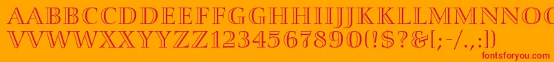 SmaragdAlternate Font – Red Fonts on Orange Background