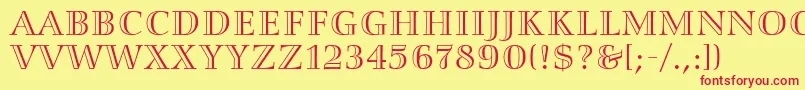 SmaragdAlternate Font – Red Fonts on Yellow Background