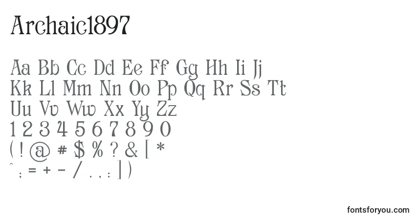 Police Archaic1897 - Alphabet, Chiffres, Caractères Spéciaux