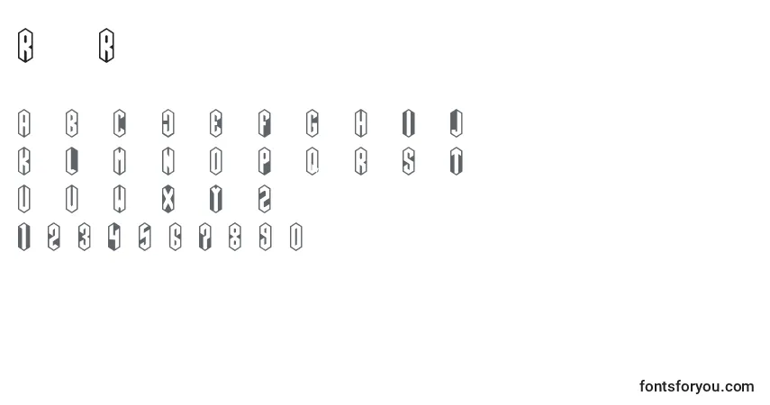 Schriftart RombRegular – Alphabet, Zahlen, spezielle Symbole