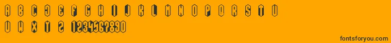 RombRegular Font – Black Fonts on Orange Background